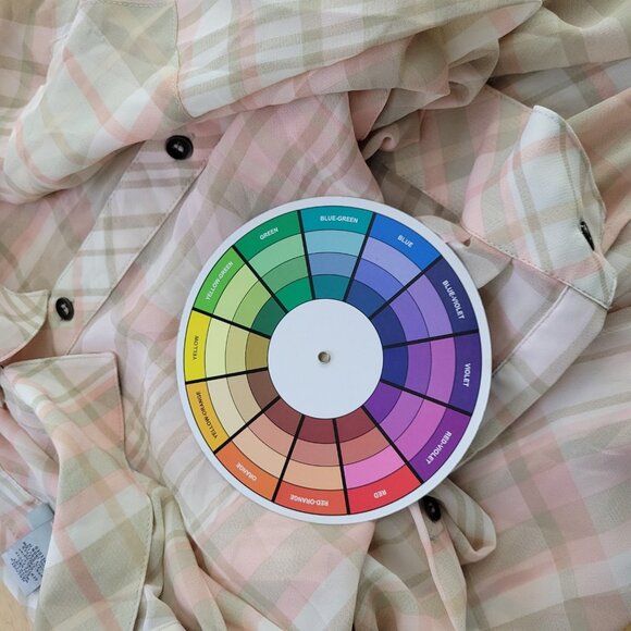 Catherines Womens Dress 3X Plus Button Up Pink Tan Plaid Sheer PLA10E - Picture 10 of 10